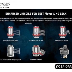 Pack Occ Oxva Origin Uni Coil 0.2 0.3 0.5 Chính Hãng - Giá rẻ