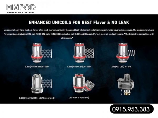 Pack Occ Oxva Origin Uni Coil 0.2 0.3 0.5 Chính Hãng - Giá rẻ