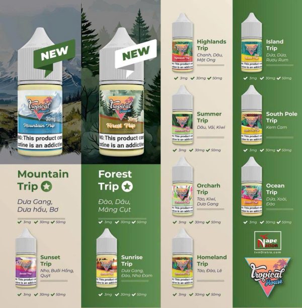 Juice Tropical House Freebase 3MG (9 vị) chính Hãng Giá Rẻ